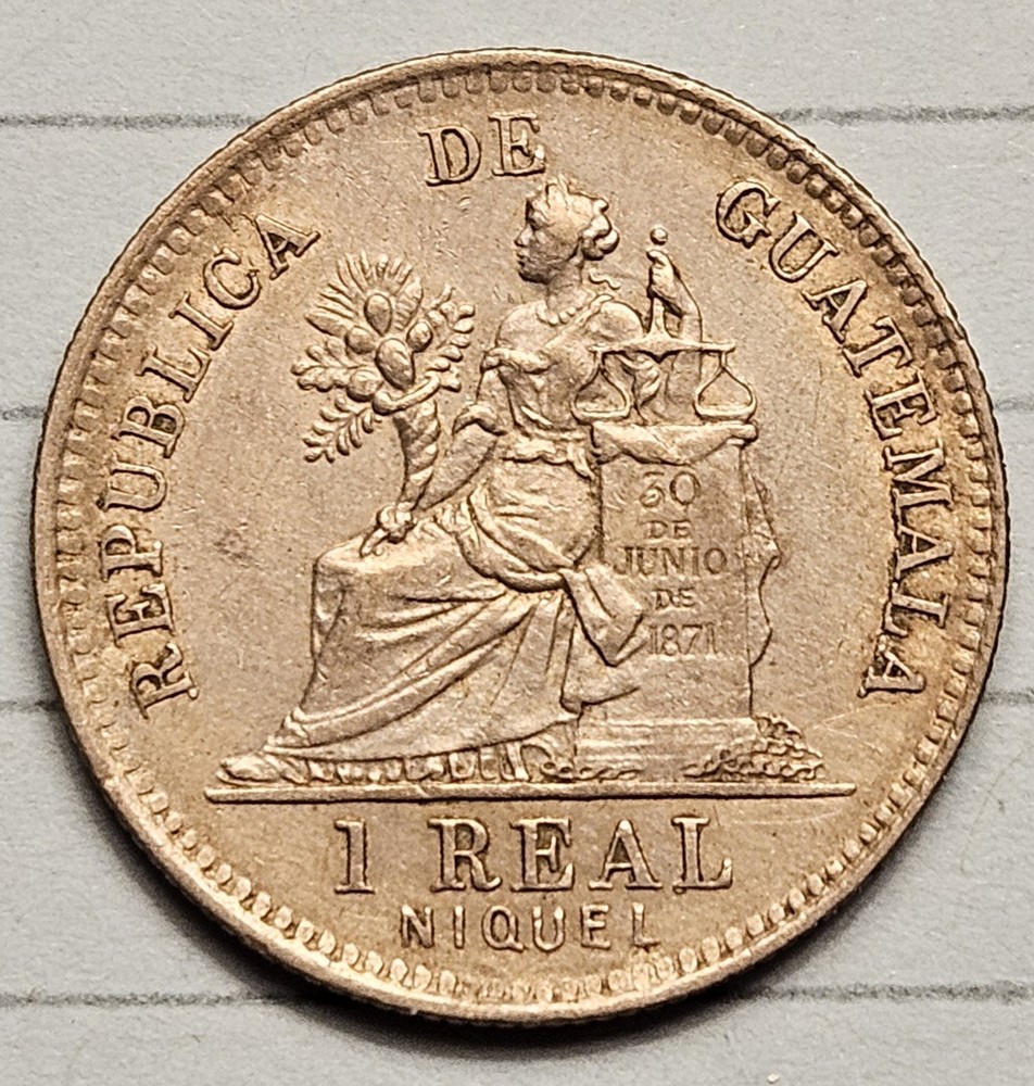 1901 Guatemala 1 Real Coin