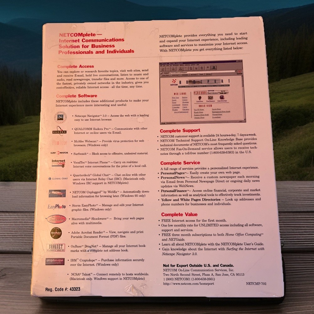 NetComplete Complete Internet Kit 1996 Windows & Macintosh CD w instructions NEW