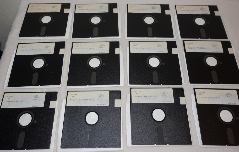PC-LAN IBM Version 1.30 1980s Vintage Original Computer Diskettes