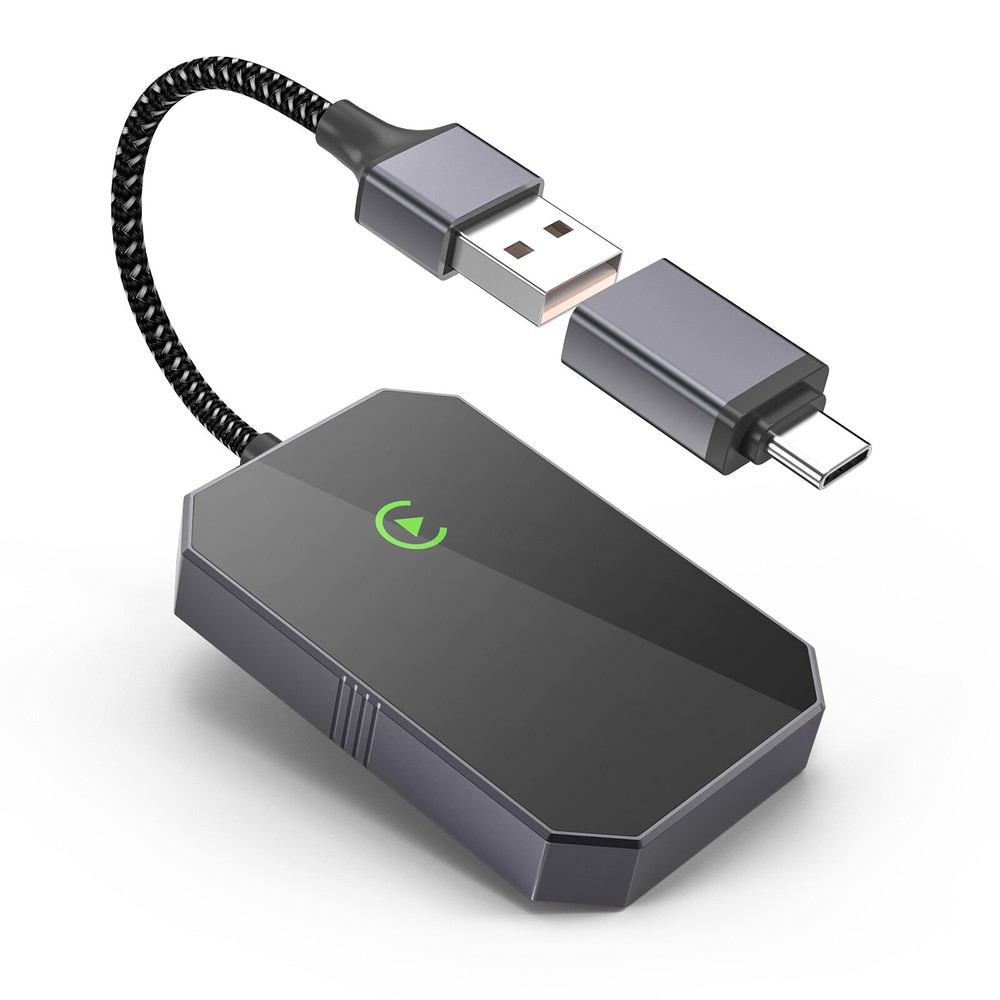 2in1 Wireless Apple CarPlay & Android Auto Adapter USB Plug&Play Fast Connection