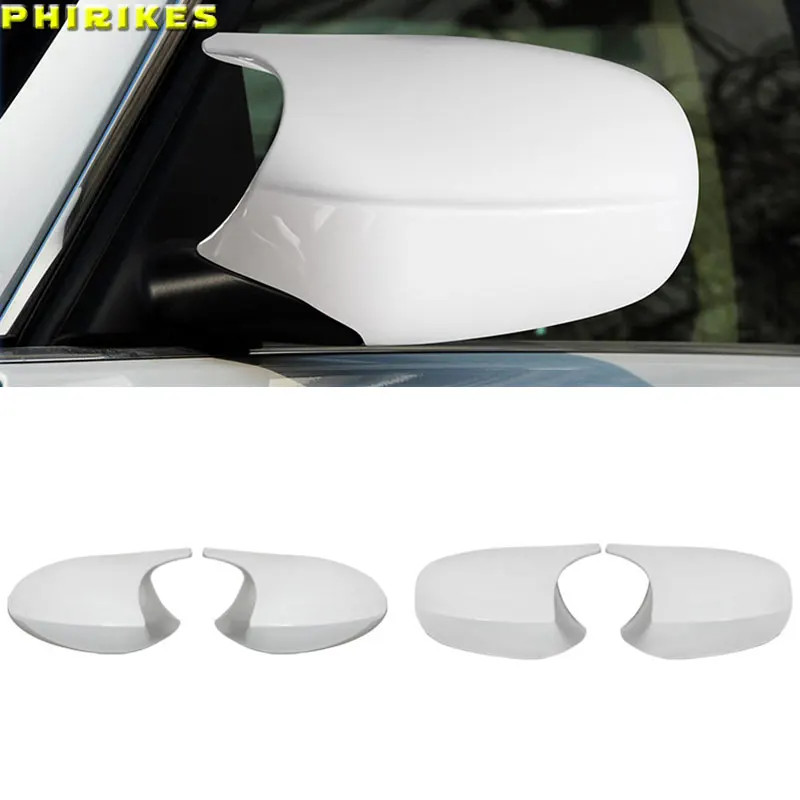 1 Pair White Replacement Rearview Side Mirror Covers Cap for BMW E90 E91 E92 E93