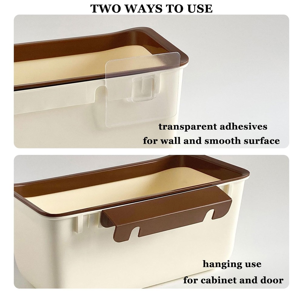 NINEWEEN 2 Pack Kitchen Accessories Storage Container, Plastic 2 Pack, Beige