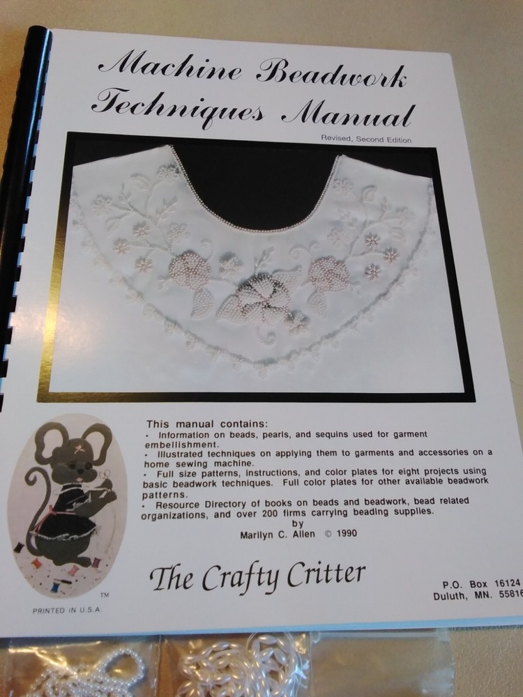 Machine Beadwork Techniques Manual The Crafty Critter Revised 2nd Edition Plus 5