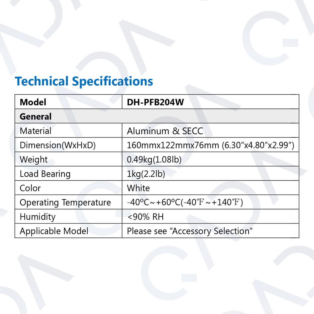 Dahua PFB204W Waterproof Wall Mount Bracket for Select Security IP Dome Camera