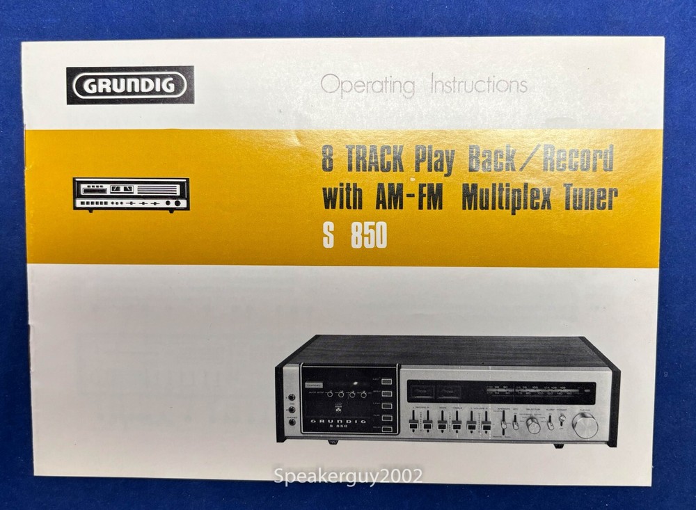 Original Grundig Operating Instructions - S 850