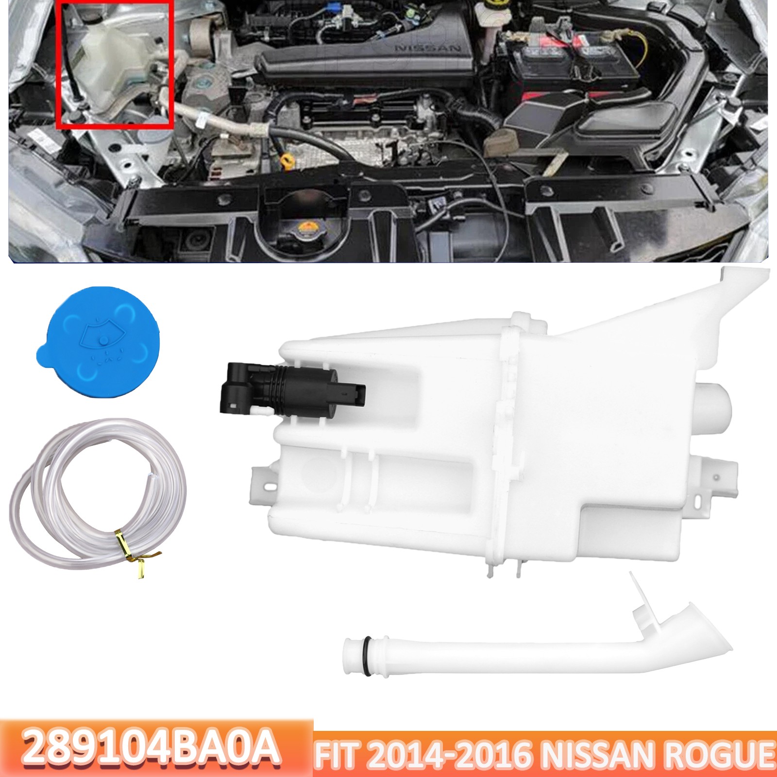 Fit Nissan Rogue 2014-2016 Washer Reservoir Windshield Washer Tank 289104BA0A