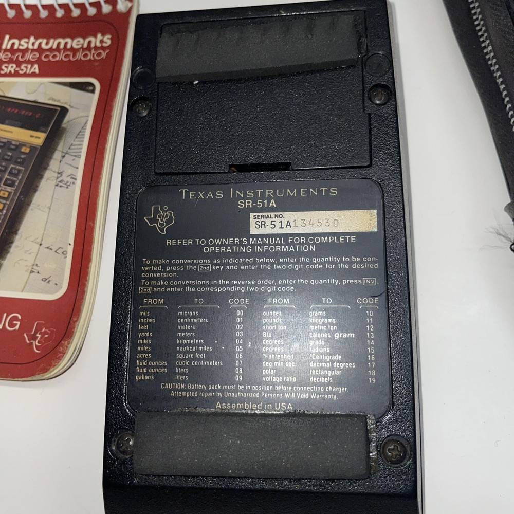 Texas Instruments SR-51A Super Side Rule Calculator Untested - inc. Oper Guide