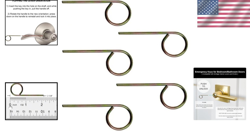 Emergency Key Pins for Schlage Interior Locks - 5 Pack Home Security Solution