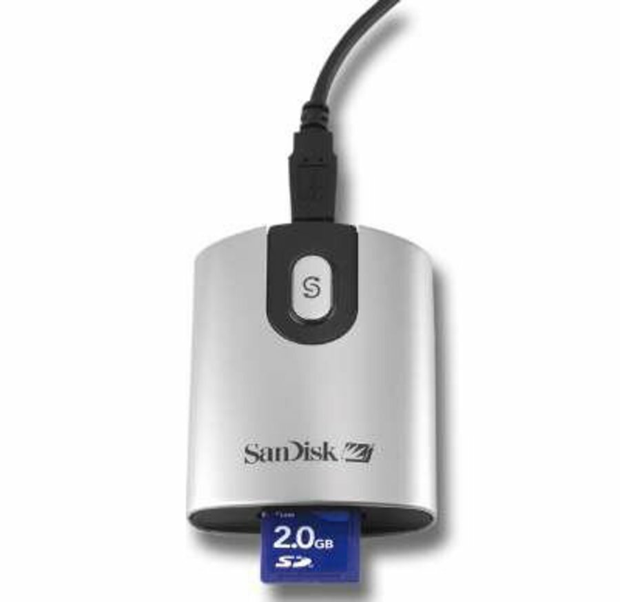 SanDisk SD 2GB Secure Digital Card & Reader - Bundle - VGC (SDSDB-2048-A10)