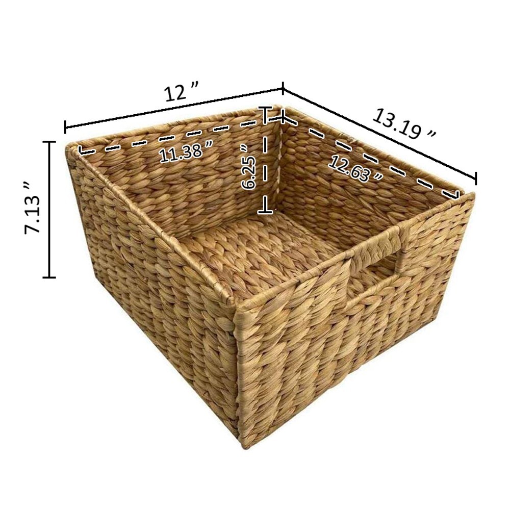 eHemco Water Hyacinth Storage Wicker Baskets, Natural, Set of 6(Collectible)3T6B