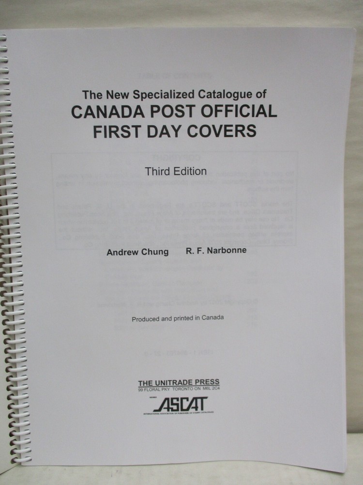 The New Specialized Catalogue of Canada Post Official First Day Covers 3rd Ed.