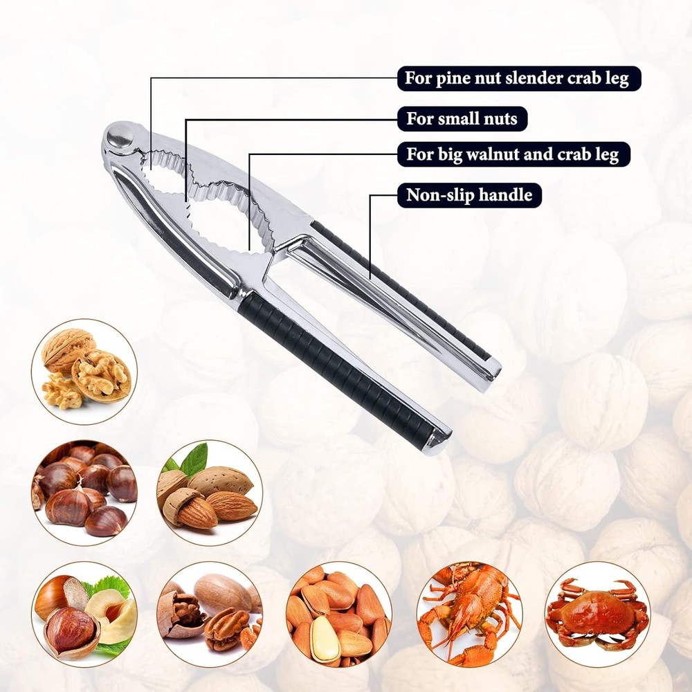 Nut Cracker, Heavy Duty Shell Cracker, Non-slip Handle, For All Nuts & Seafood