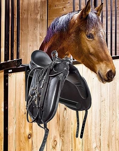 Removable Double Saddle Rack - PVC Coated, Adjustable, Durable, One Size - Black