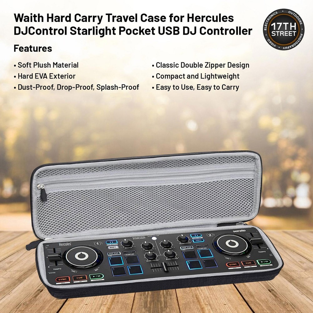 Hercules DJ Starter Kit - Starlight USB DJ Controller+Laptop Stand+Case (Bundle)