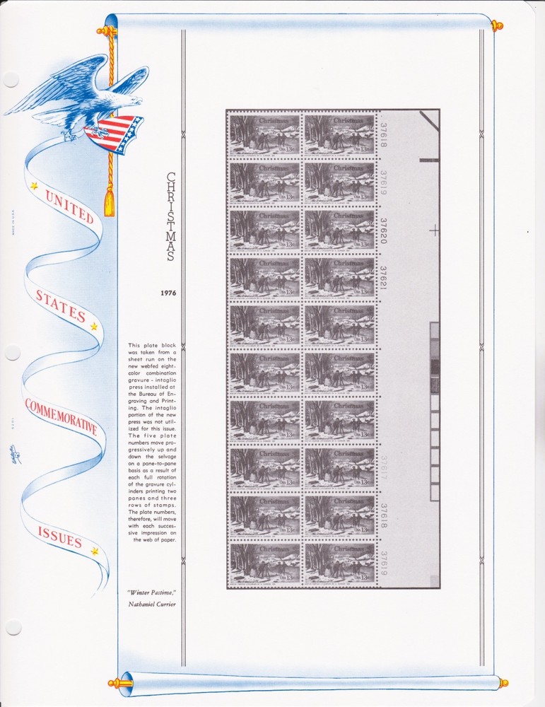 White Ace Commemorative Plate Block PB28s 1976 Clean Fresh 16 Pages Complete