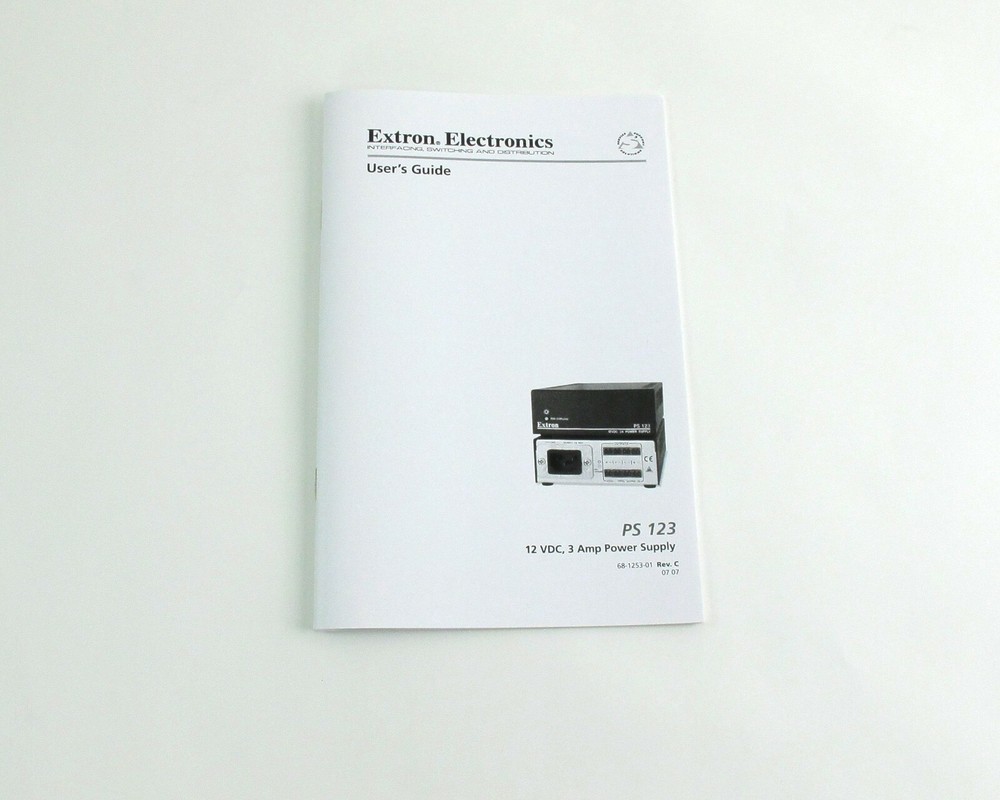 Extron Electronics PS123 Power Supply User's Guide Instruction Manual