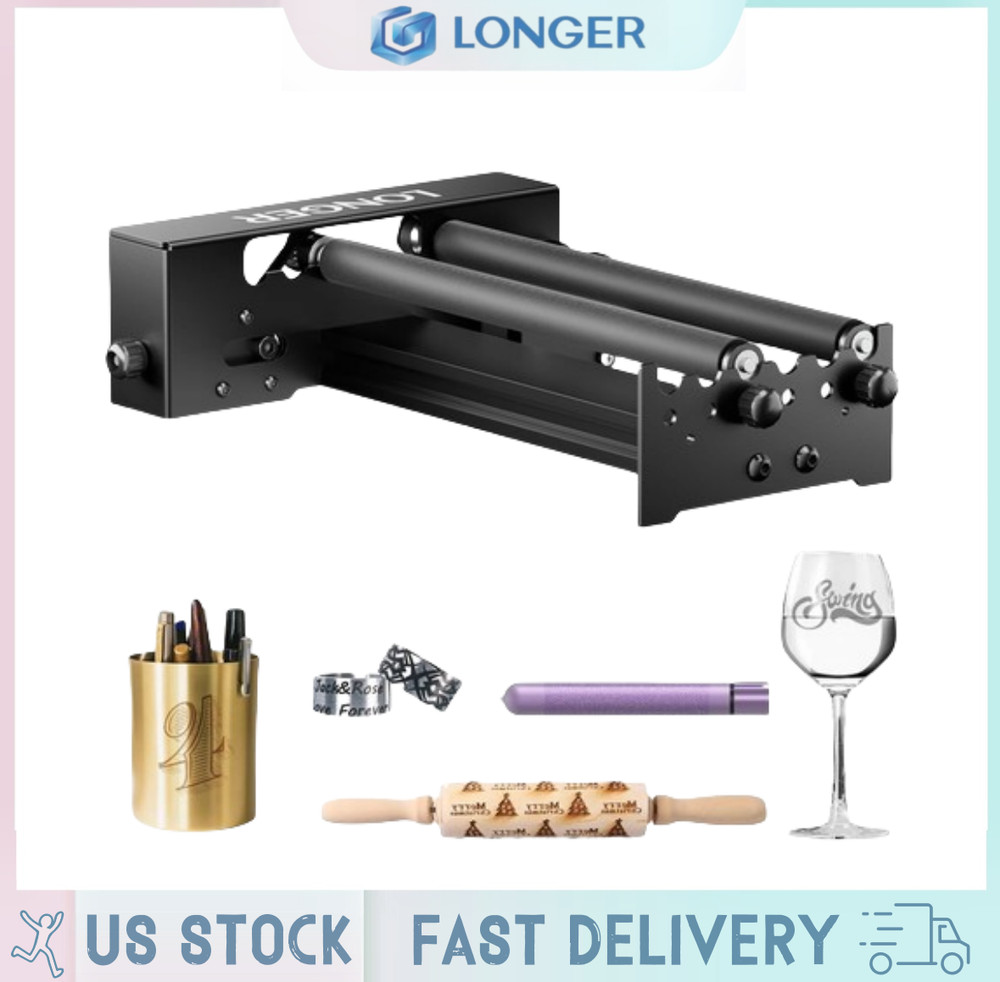 LONGER Y-axis Laser Rotary Roller 360° for Laser Engraver Objects Upgrade Kits