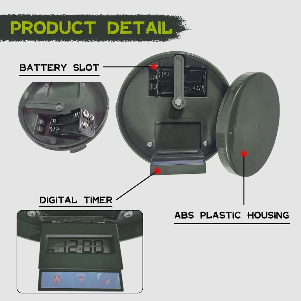 Deer Feeder Kit Digital Timer Metal Spin Plate Easy Setup All-in-ONE
