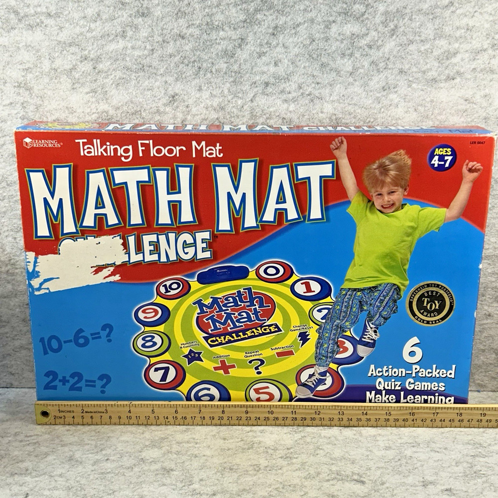 Math Mat Challenge 34" Talking Floor Mat Quiz Game - Learning Resources - Works!