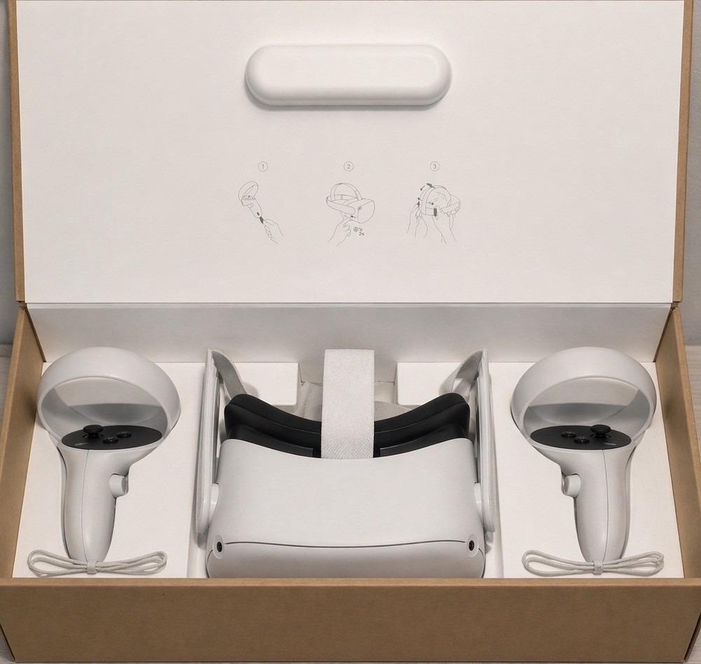 Meta Oculus Quest 2 Virtual Reality Headset 128GB, White, 2 Controllers - Tested