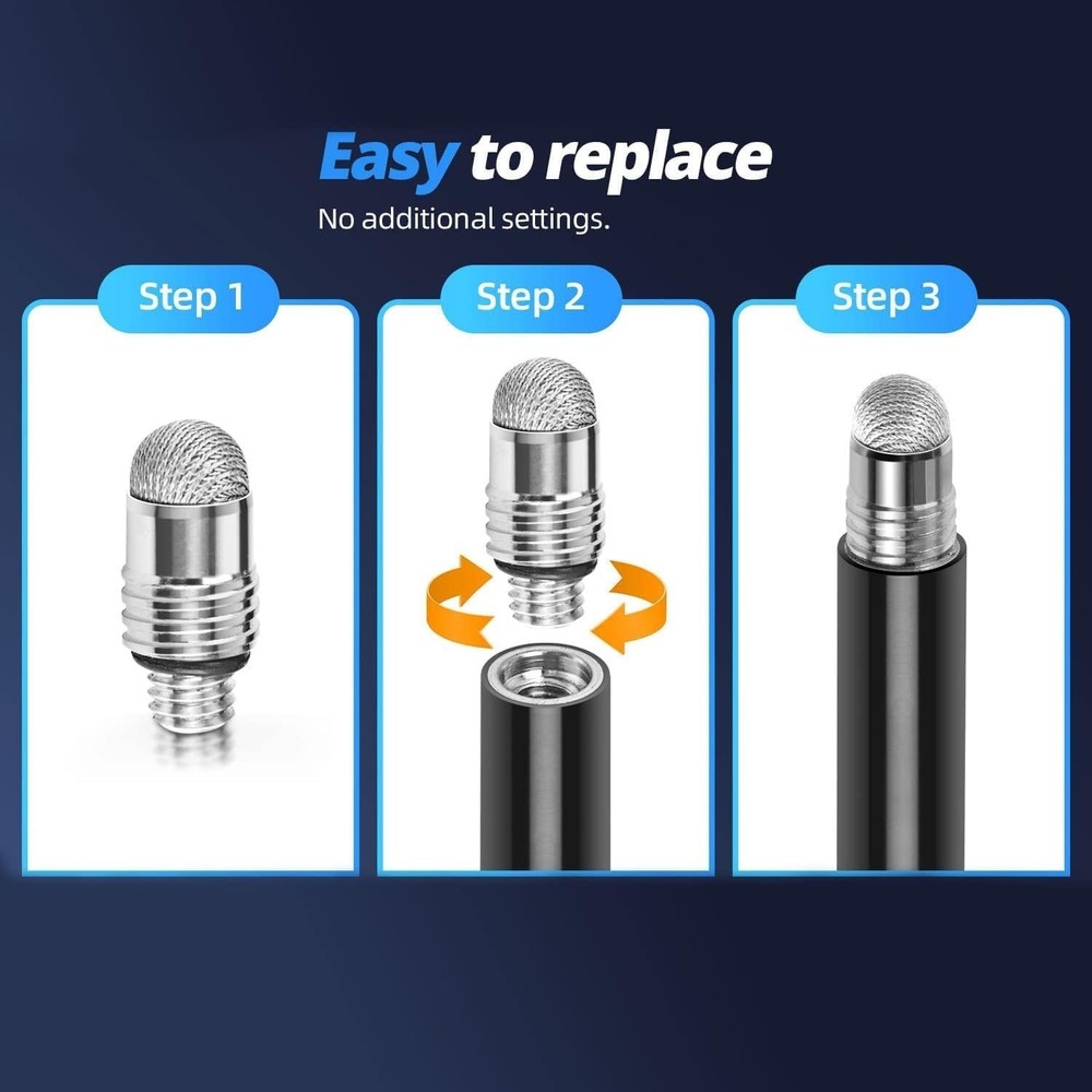 High Precision Stylus Fiber Tips - 10 Pack Non-Scratch & Compatible with Tablets