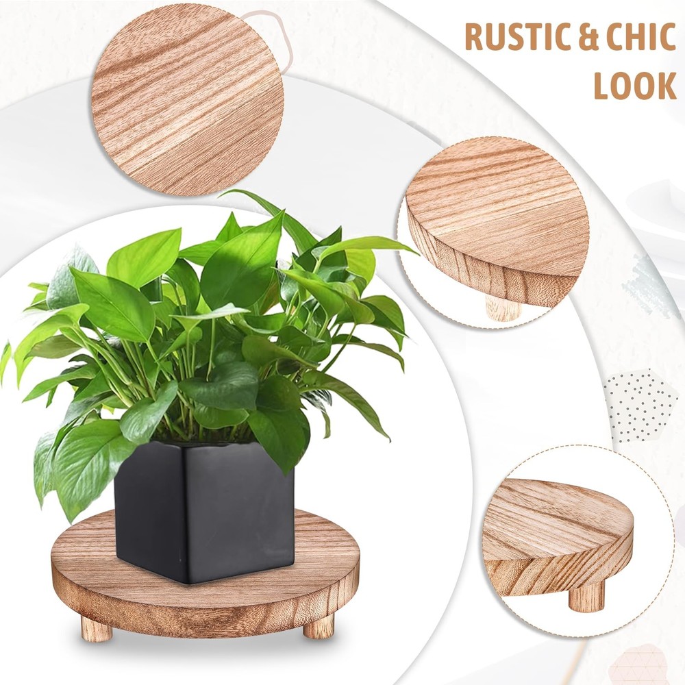 4 Pcs Wood Risers Display Stands Wooden Risers for Table Display Mini Riser S...