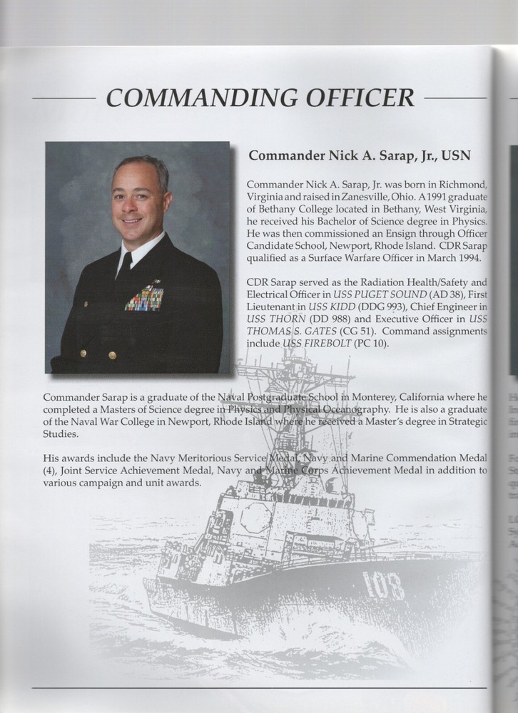 ☆ USS WAYNE E. MEYER DDG-108 NAVY AEGIS DESTROYER COMMISSIONING PROGRAM 2009 ☆