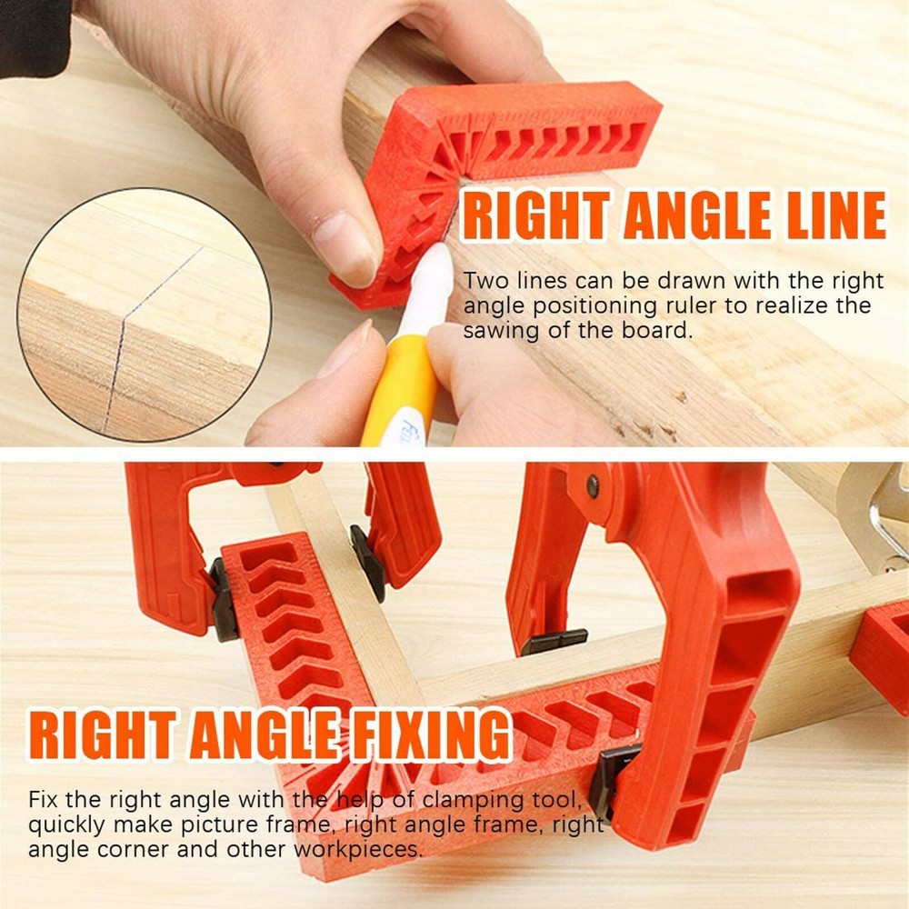 8Pcs Right Angle Corner Clamp Positioning Squares 90 Degree Right Angle L-Type