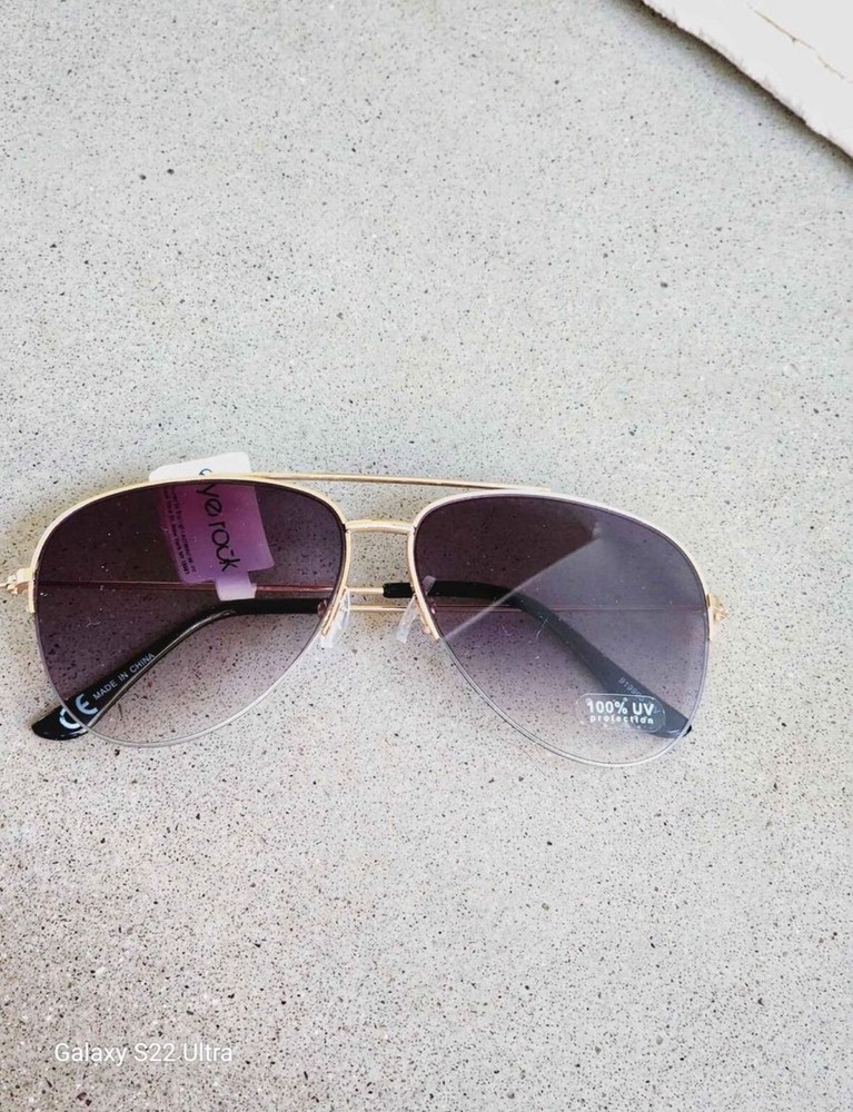 Gold frame Aviator sunglasses (gray gradient) 100% UV Protection
