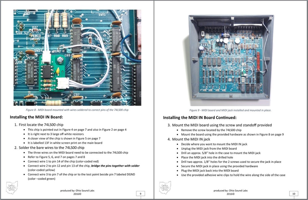 NEW MIDI IN mod kit for EMU E-mu Drumulator Drum Machine DIY Modification