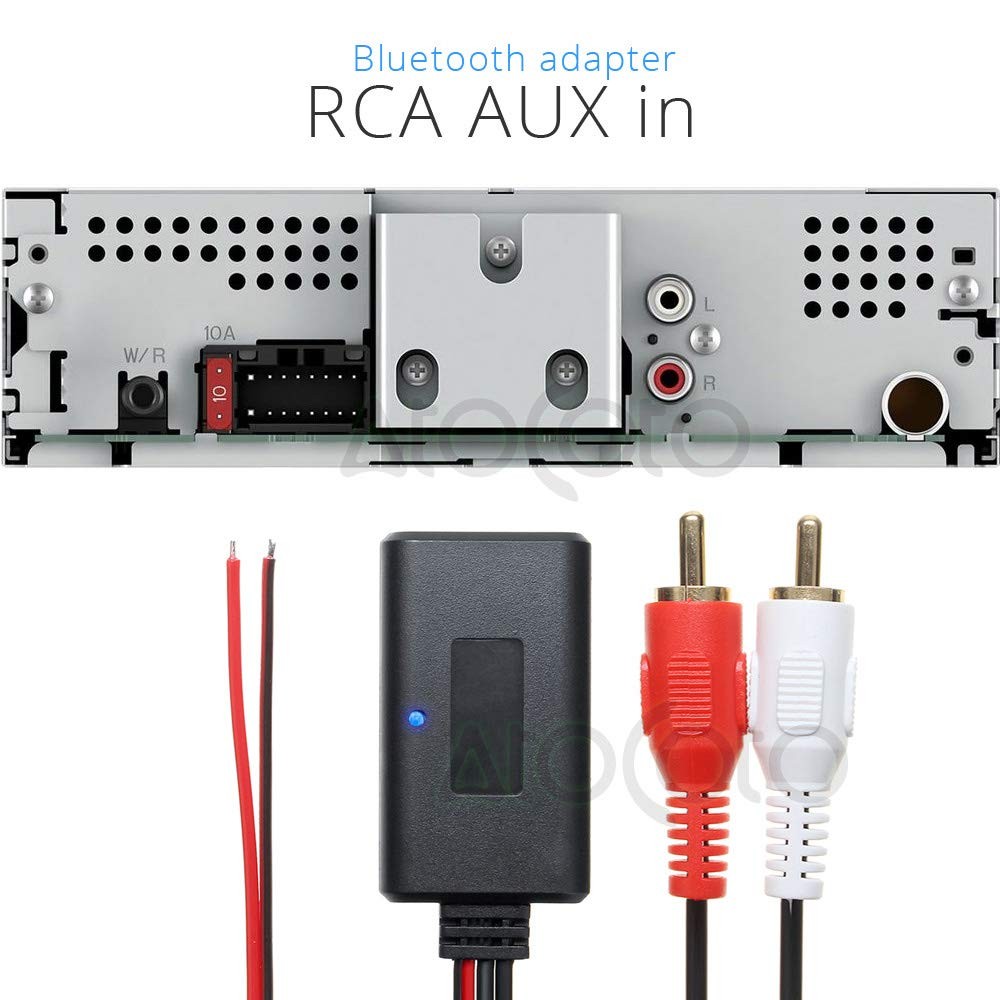 12V Bluetooth 5.0 Adapter Module for Car Music Receiver with 2 RCA Inputs