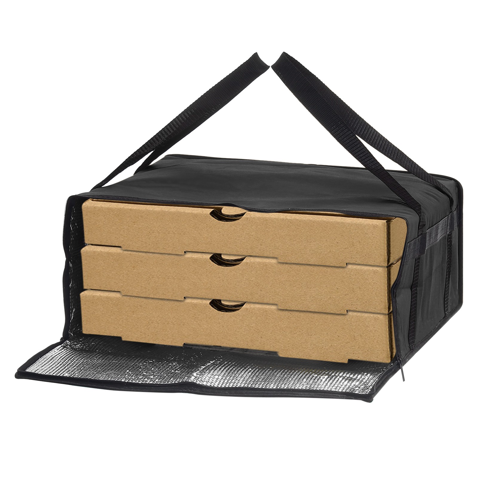 Insulated Pizza Bag 20x20x14 Inches Non-woven Fabrics Grocery Bag Black