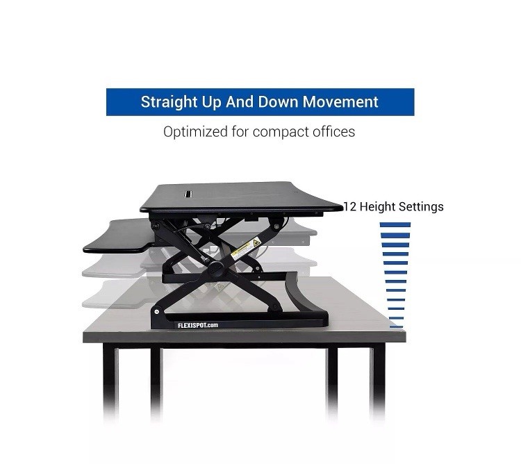 Flexispot 47" Sit-Stand Desk Converter Black (M3B) M3B-E-US