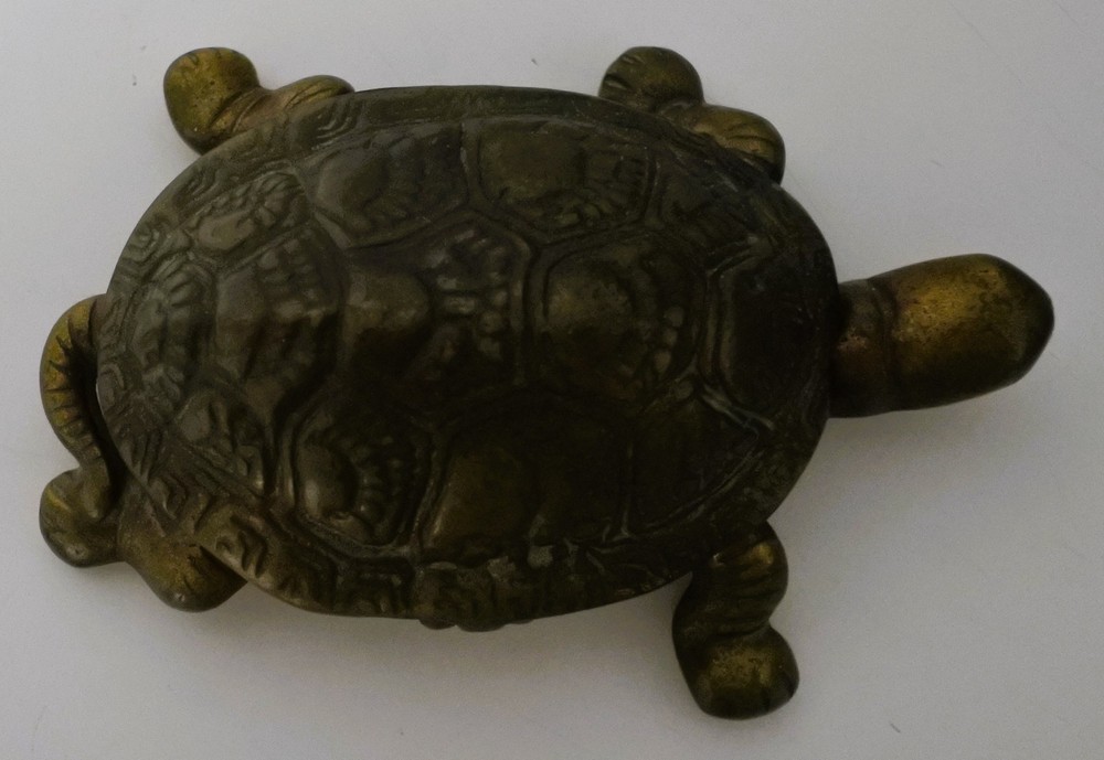 Brass Tortoise Turtle Hinged Box Vintage