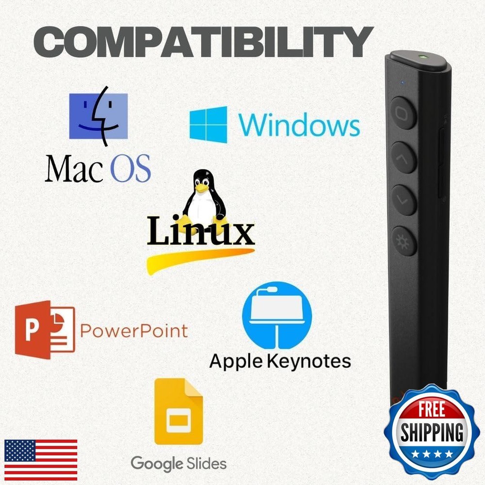 Red Star Tec PR-819V Presentation Clicker- Wireless Presenter PowerPoint Clic