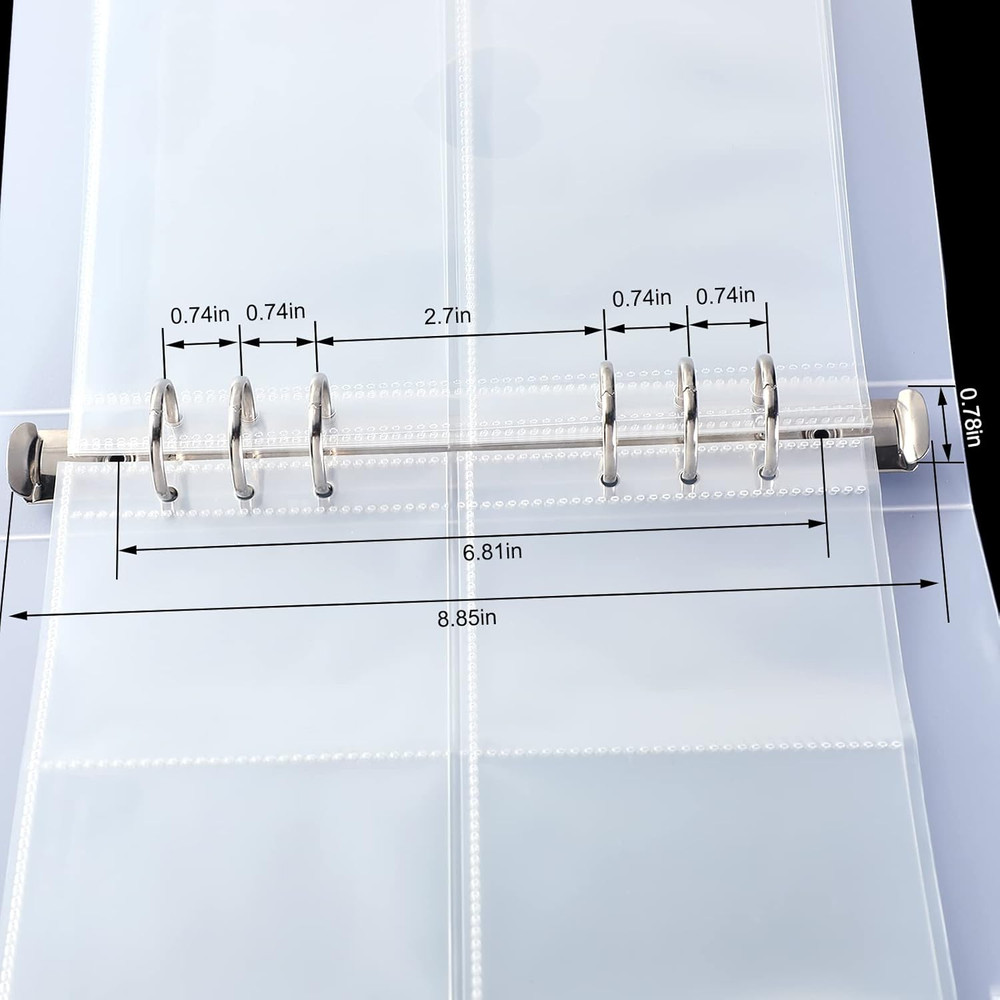 30 Pcs Binder Pockets Clear 4/2/1 Pockets for 6 Ring A5 Binder Insert Card Sleev