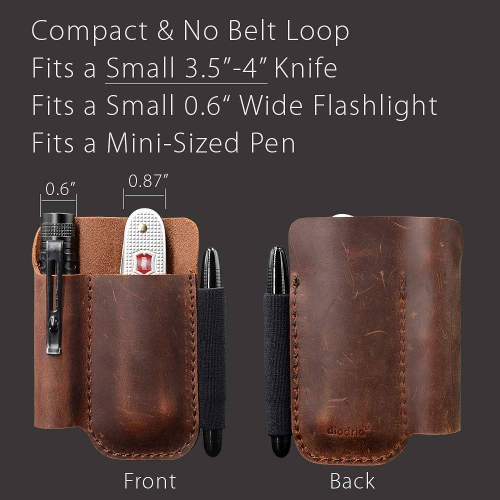 EDC Leather Knife Sheath Organizer Pouch - Full Grain Leather - Chestnut