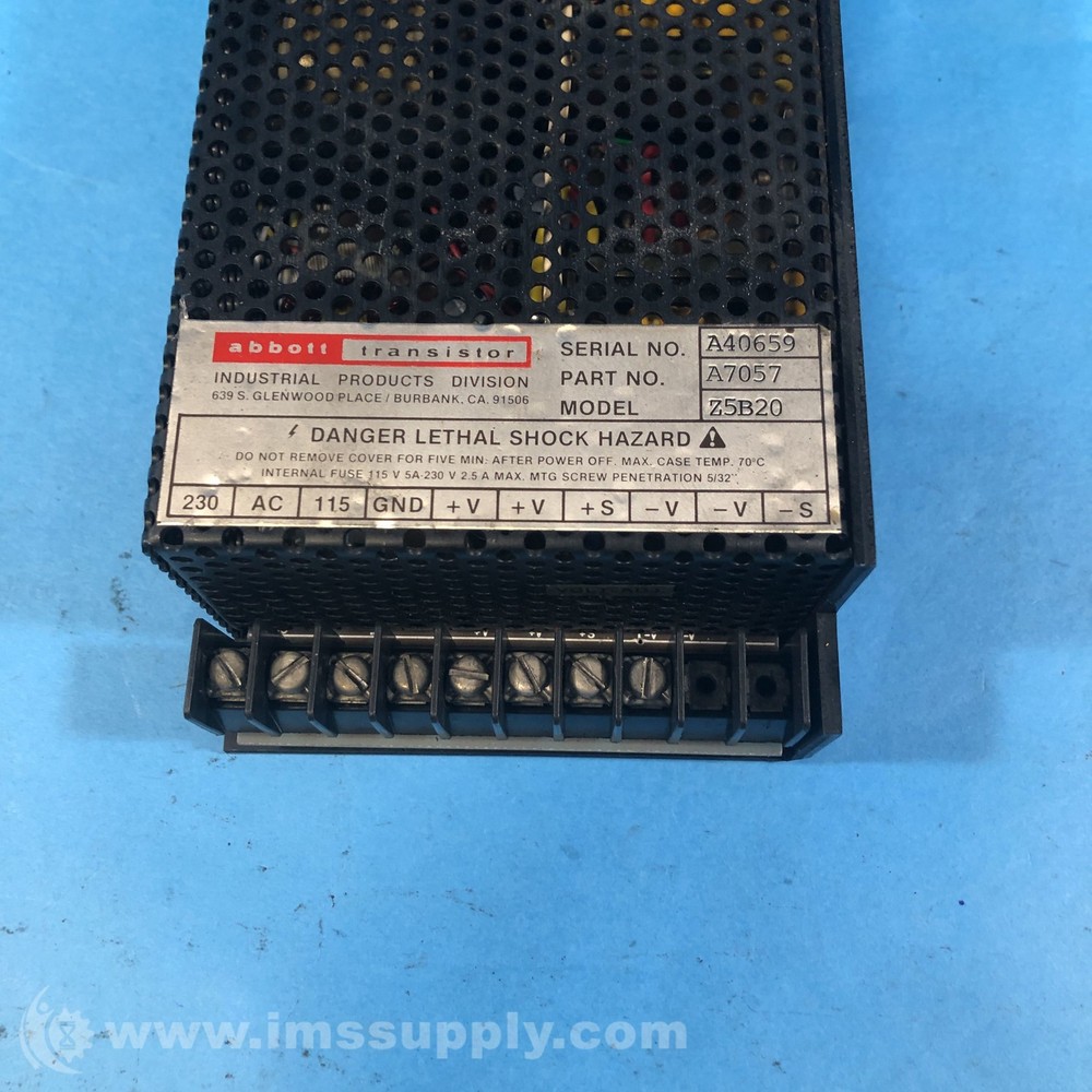 Abbott Technologies A7057 Power Supply USIP