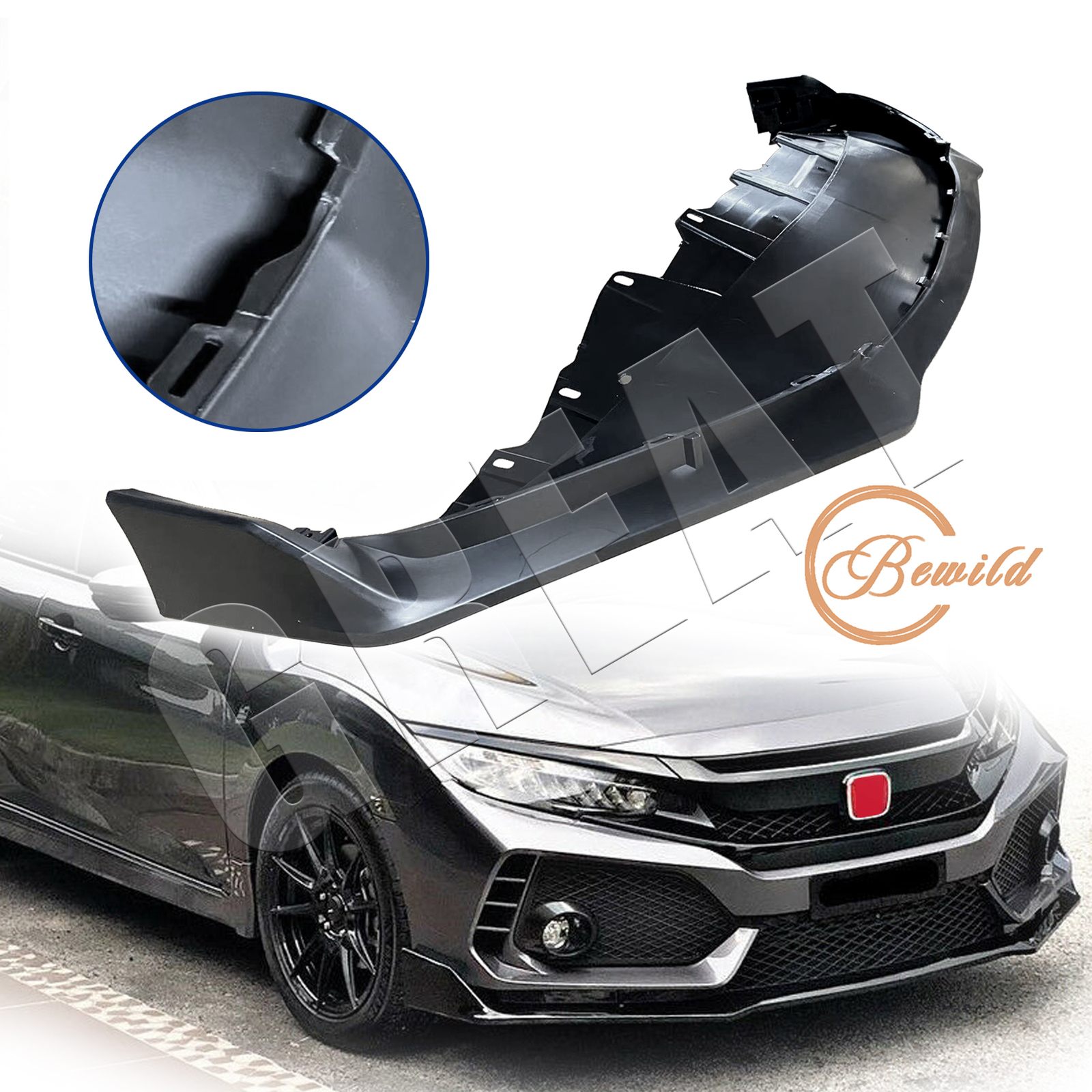 Retrofit Front Bumper Body Parts Kit For 2016-2018 Honda Civic 4-Door Sedan