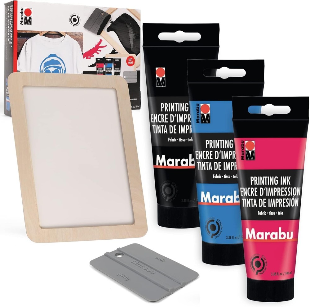 Screen Printing Kit Set - Screen Print Kit with Reusable Wooden Frame, 1 Screen
