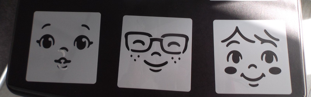 Reusable Pack 3 Face Painting Templates For Rag Doll Making or Crafts CODE D