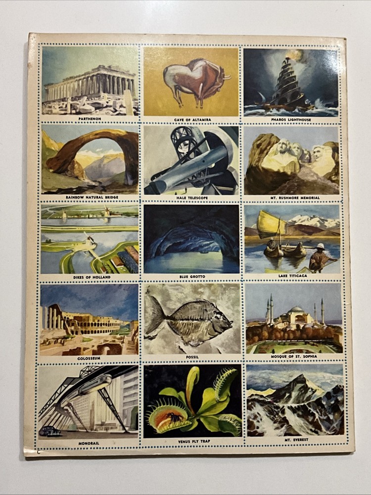 1953 The Golden Play Book of Wonders of The World Stamps Vintage With Stamps