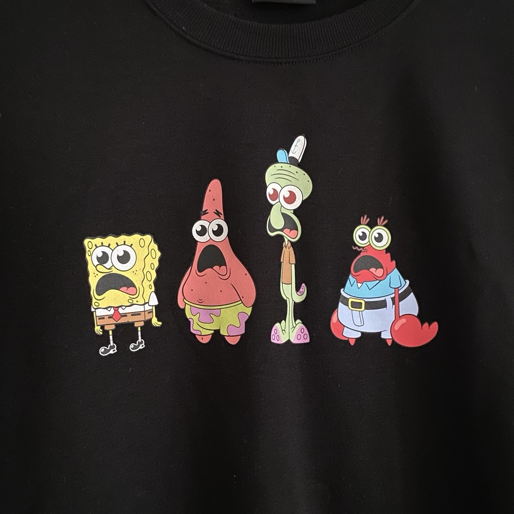 SpongeBob SquarePants Sweatshirt L Patrick Squidward Mr Krabs Comfy