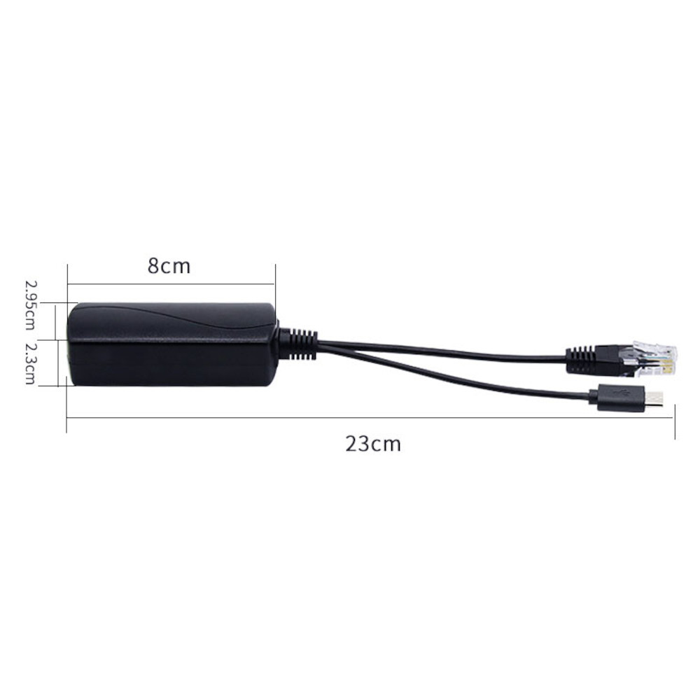 PoE Splitter 48V to 5V 2.4A Micro-USB Adapter IEEE 802.3af IP Camera Pi & More