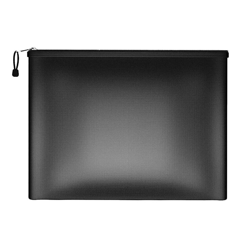 Black Fireproof Waterproof Document Bags Envelope File Folder Cash Pouch