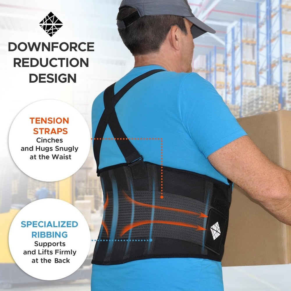 DARLIS Plus Size Back Support Belt with Removable Suspender Straps, Posture C...