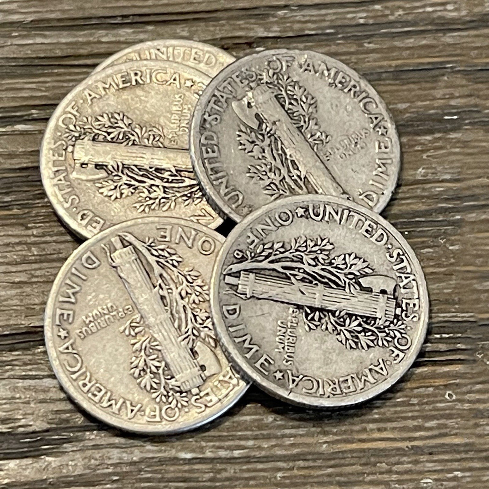 [Lot of 10] Mercury Dimes Mixed Dates 1916-1945 Metal Coin Collectibles