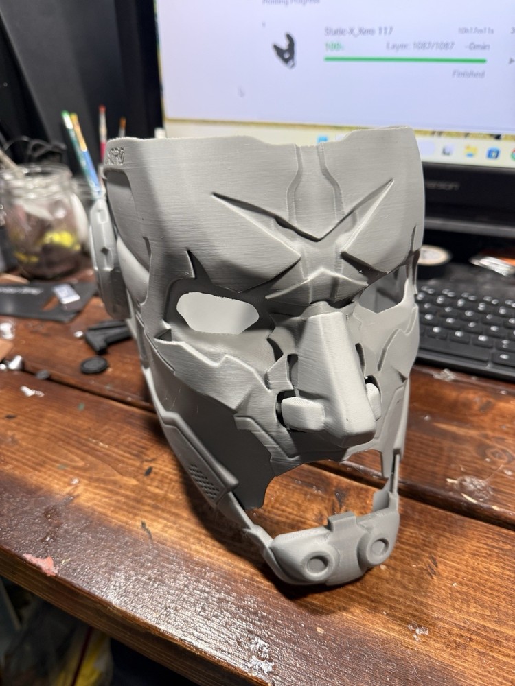 Static-X 3D Gray/ Black Printed Xer0 Mask Raw Print
