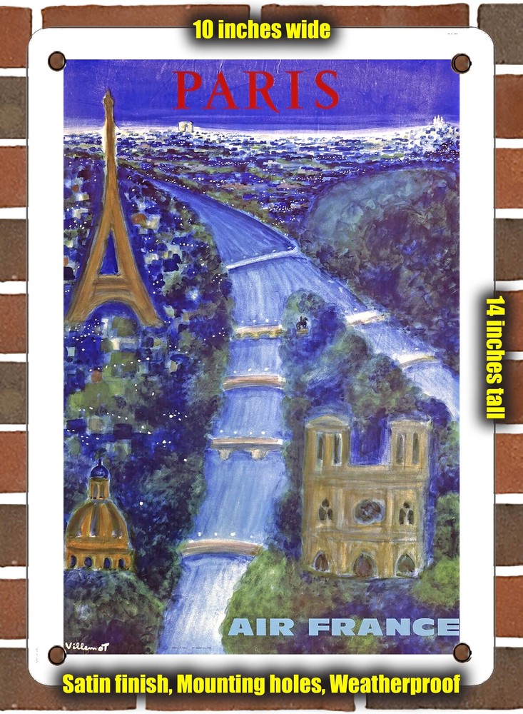 Metal Sign - 1967 Paris French Airline - 10x14 Inches