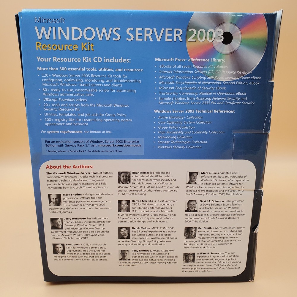 Special Promotional Microsoft Windows 2003 Server Resource Kit/CD-ROM Complete